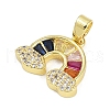 Brass Micro Pave Cubic Zirconia Pendants KK-L231-02G-2
