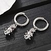 Brass Cubic Zirconia Hoop Earrings EJEW-Q015-01P-6