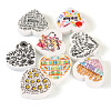 8Pcs 8 Style Heart Silicone Focal Beads SIL-TA0001-70-11