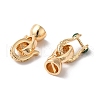 Brass Micro Pave Cubic Zirconia Fold Over Clasps KK-C062-082G-2