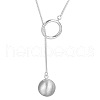 Round Ball 925 Sterling Silver Lariat Necklaces for Women FS-WG40EB2-01-5