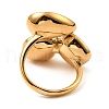 Teardrop & Square Glass Open Cuff Rings RJEW-G289-01G-05-3