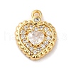 Brass Micro Pave Cubic Zirconia Pendants KK-E082-04G-1