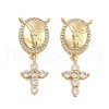 Brass Pave Cubic Zirconia Pendants KK-U009-09A-G-1