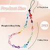 Gorgecraft 2Pcs Resin Beaded Mobile Phone Lanyard Wrist Strap HJEW-GF0001-47B-2