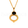 Elegant Stainless Steel White Shell Oval Pendant Necklaces for Women XO8375-2-3