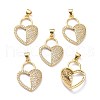 Brass Micro Pave Clear Cubic Zirconia Pendants ZIRC-L100-126G-1