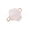 Natural Rose Quartz Connector Charms PALLOY-JF02734-01-4