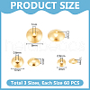 Unicraftale 180Pcs 3 Styles 304 Stainless Steel Bead Caps STAS-UN0058-03-3