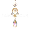 Brass & Crystal Suncatchers HJEW-G018-04B-G-4