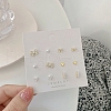 6 Pairs Anti-Tarnish Exquisite 925 Sterling Silver Stud Earrings Sets for Girls Women WG93702-17-1