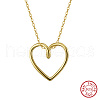 925 Sterling Silver Heart Pendant Necklaces for Women NJEW-C087-04G-2