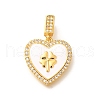 Brass Micro Pave Clear Cubic Zirconia Pendents KK-R212-12G-02-1