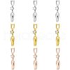 SUPERFINDINGS 9Pcs 3 Color Brass Extender Chain ZIRC-FH0001-11-8