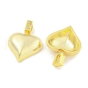 Heart Rack Plating Brass Clear Cubic Zirconia Pendants KK-M291-11G-2