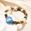 Handmade Porcelain Beads & Synthetic Howlite Beads Stretch Bracelets for Women BJEW-D307-01E-5