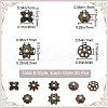 SOFPLATE 240Pcs 8 Styles Tibetan Style Alloy Flower Beads Caps FIND-SP0001-65-2