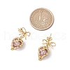 Brass Diamond Dangle Stud Earrings EJEW-MZ00465-03-4