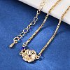 Brass Micro Pave Cubic Zirconia Birthday Flower Link Bracelets BJEW-U031-01G-09-3