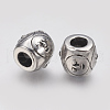 Ion Plating(IP) 304 Stainless Steel European Beads STAS-J022-049AS-1