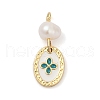 Natural Cultured Freshwater Pearl & Brass Pendants KK-U062-14G-03-1