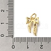 Rack Plating Brass Micro Pave Clear Cubic Zirconia Charms KK-G500-09G-3