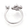 Windmill Brass Micro Pave Clear Cubic Zirconia Cuff Ring Settings KK-T076-36G-3