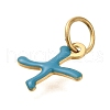 Ion Plating(IP) 304 Stainless Steel Enamel Alphabet Charms STAS-F308-02G-X-2
