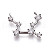 Brass Micro Pave Cubic Zirconia Pendants X-ZIRC-F099-20P-07-1