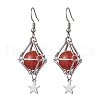 Natural Carnelian Dangle Earrings EJEW-JE05600-05-1