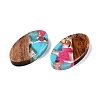Transparent Resin and Walnut Wood Pendants RESI-T057-03K-2