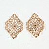 Rhombus Shaped Brass Filigree Findings KK-M005-01RG-1
