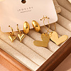 3 Pairs Heart 304 Stainless Steel Earrings Sets for Women FS-WGF1EAA-04-1