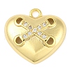 Cross Theme Real 18K Gold Plated Brass Micro Pave Clear Cubic Zirconia Pendants KK-L219-06G-02-1