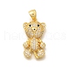 Rack Plating Brass Micro Pave Cubic Zirconia Pendants KK-L226-006G-11-1