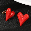 Brass Enamel Stud Earrings for Women EJEW-A126-02G-4