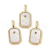 Rack Plating Brass Micro Pave Cubic Zirconia Pendants KK-U032-90G-12-1