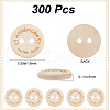 Gorgecraft 300Pcs Wooden Buttons BUTT-GF0003-96-2