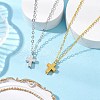 2Pcs 2 Colors Cross Alloy Pendant Necklaces NJEW-JN05187-1