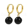Round Brass Enamel Hoop Earrings EJEW-U059-05G-2