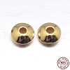 Real 18K Gold Plated Saucer 925 Sterling Silver Spacer Beads STER-M101-12-4mm-3