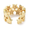Rack Plating Brass Pave Clear Cubic Zirconia Open Cuff Rings RJEW-M172-07G-3