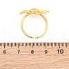 Brass Micro Pave Clear Cubic Zirconia Cuff Rings for Women RJEW-U047-28G-5