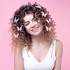CRASPIRE 24Pcs 12 Colors Cloth Butterfly Alligator Hair Clip FIND-CP0002-47-4