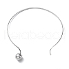 Non-Tarnish 304 Stainless Steel Round Ball Pendant Choker Necklaces NJEW-D058-01P-3