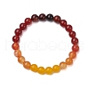 8mm Round Natural Carnelian & Agate & Malaysia Jade Beaded Stretch Bracelets BJEW-TA00514-01-1