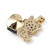 Real 18K Gold Plated Rack Plating Brass Micro Pave Cubic Zirconia Pendants KK-C015-31G-14-3
