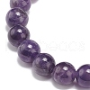 Natural Amethyst & Rose Quartz & Opalite Round Beaded Stretch Bracelets BJEW-JB09021-5