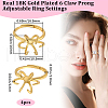 Beebeecraft 4Pcs Brass Adjustable Ring Findings KK-BBC0014-80G-2