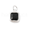 925 Sterling Silver Pave Cubic Zirconia Square Charms with Jump Rings and 925 Stamp STER-D288-05S-05-1